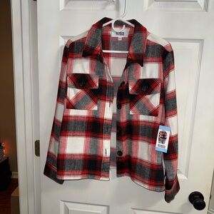 BB Dakota Red and Gray Plaid Shirt